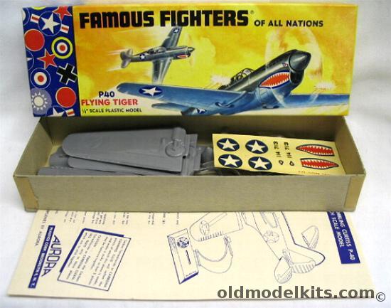 Aurora 1/48 P-40 Flying Tiger Brooklyn - Famous Fighters of All Nations, 44-59 plastic model kit
